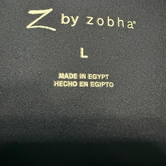 Z by Zobha Navy Blue With Blue Metallic Design Accent Leggings Size Large - Picture 5 of 5